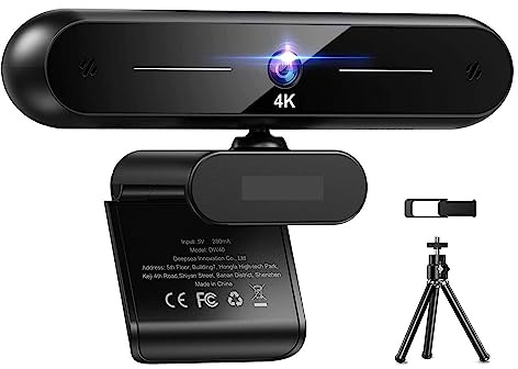 AUBEST Webcam, Webcam 4K HD Webcam 8MP Auto Focus USB Web Camera con microfono Webcamera for PC portatile/Videochiamata/Streaming