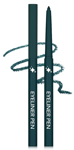 Teal Glitzer Gel Eyeliner Wasserfest, Super Soft & Smooth Textur Kajalstift | Langahaltende Metallic Shimmer Eyeliner, Leicht Anwendbar, Hochpigmentiert Eye Pencil Weihnachten Makeup für Frauen Mädchen