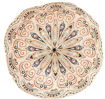 Generisch 2 Stuck Leinen Stuhlkissen Rund 40 X 40 cm' Boho Rundes Bodenkissen Bohemische Stuhlkissen Boho Sitzkissen Rundes Dekokissen Bodensitzkissen Gartenmöbel Kissen, Für Indoor Und Outdoor