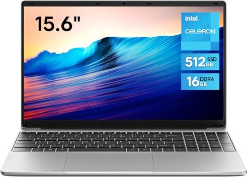 jumper 15.6 inch Laptop, Quad-Core N5095 Processor(up to 2.9GHz), 512GB SSD 16GB DDR4 Laptops, 1080p FHD IPS Display Notebook, Portable Laptops for Business, School, and Work, Keyboard Film UK.