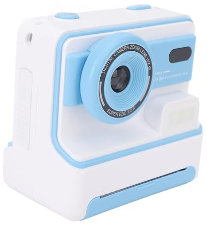 Generic 48MP Instant Print Camera med ABS -material, Laddningsbart Batteri och Roliga Filter för Resor, Videokamera med 3 Rullar Tryckpapper (Ljusblå)