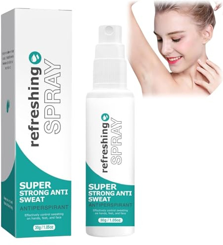 30ml Antiperspirant Deodorant Spray,Strong Antiperspirant,Anti Sweat Deodorant for Men Women,Excessive Sweating Treatment,Portable Anti Sweat Spray for Face Hand Armpit