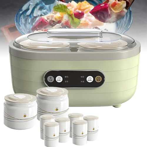 Estación de fermentación Pro 1.75L: Fabricante de Yogurt Inteligente LCD w/2+6 Tazas de Doble Uso y termostato de precisión-Compacto múltiple para Yogur/kefir/lácteo
