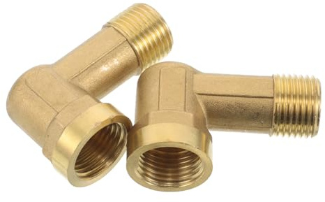 DOITOOL 2 Pezzi Raccordo Ottone Gradi Filettatura Doppia Estesa per Tubo Maschio Femmina Resistente alla Corrosione e Pressione per Impianti Idraulici