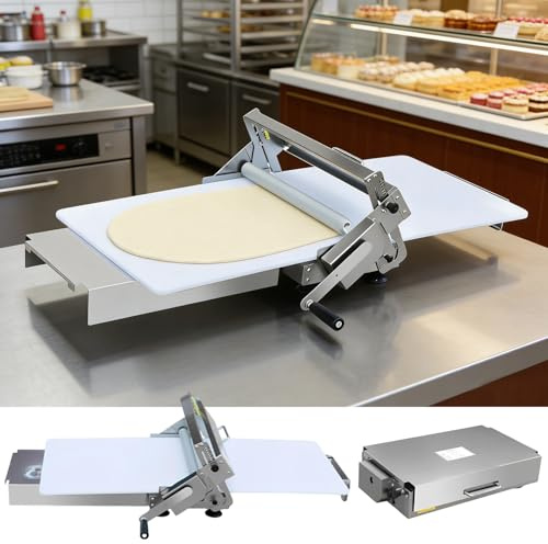 factildfulzhan Sfogliatrice Manuale Pieghevole in Acciaio Inox 304, Macchina per Stendere la Pasta con Spessore Regolabile 2–25 mm, Laminatrice per Pasticceria e Cucina Small