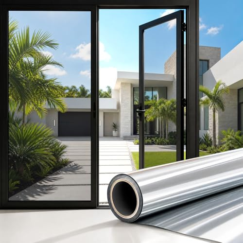 CHEIGHY one way window privacy film static cling mirror tint 44.5x200cm