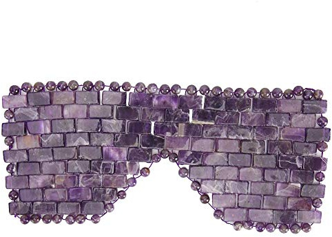 LUCKDANO Masque pour les Yeux en Jade, Masque de Sommeil Rafraîchissant pour Soulager les Yeux Gonflés, Traitement des par Thérapie par le Froid avec des Pierres de Jade pour la (violet)