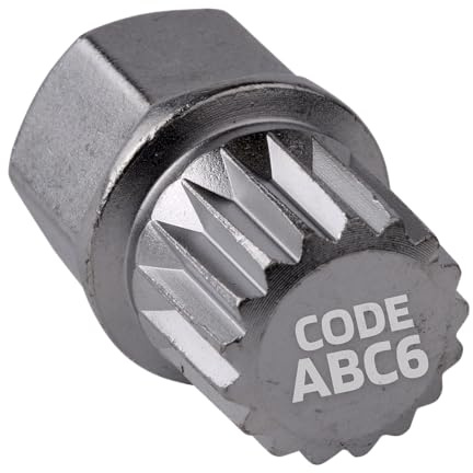 SW-Stahl 02382L-19 Felgenschloss-Adapter ABC6 für VW - Radsicherung | Werkzeug zur Demontage von Felgenschlössern - Spezial-Schlüssel zum Lösen der Felgensicherung - Ausdreher für VW-Modelle
