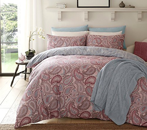 Sleepdown Paisley Purple Bettwäsche-Set für Einzelbetten, Baumwolle, violett