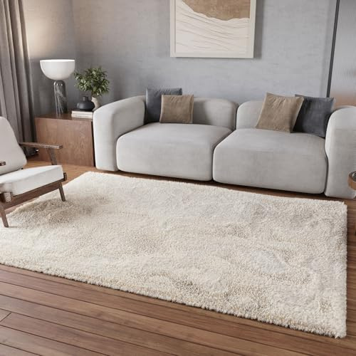 Homie Living Parma gewebter Hochflorteppich, 200 x 290 cm, weiß