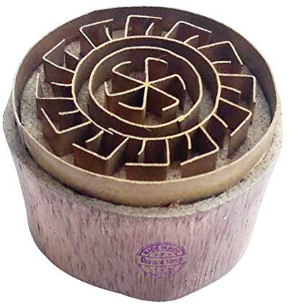 Royal Kraft Runden Messing Holzstempel für den Blockdruck auf Ton, Keramik, Stoff BBtag004