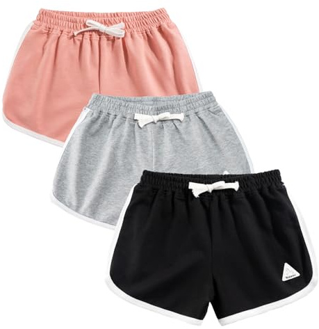 Rolanko Enfant Shorts Fille Sports Coton Danse Short Gymnastique Été D'entraînement Hot Pant pour La Course
