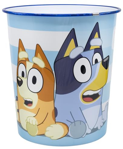 Stor Bluey Waste Bin Trash Can Paper Bin Kids Bedroom Playroom Office | 22.5 x 21 x 21cm plastic bin. Ideal for paper, rubbish and recycling in bedrooms, playrooms or offices.