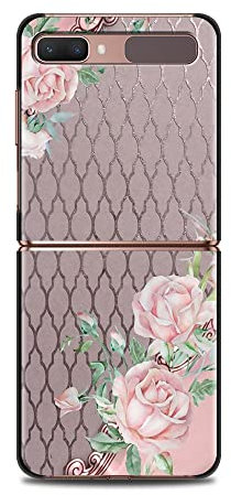 AMNOUR für Zflip4 Handyhülle für Samsung Z Flip3 5G z Flip 3 5G zFlip Handyschale Mobiltelefon Pink Rose Bling, B02, für Samsung Z Flip4