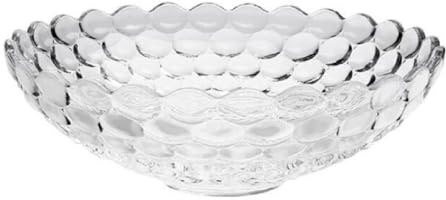 JUNYFFF Large Glass Crystal Fruit Bowl Candy Bowl Serving Bowl Decorative Bowl Home/Office Multipurpose Tray Crystal Eco-Friendly Glass Bowl, 30Cm,G
