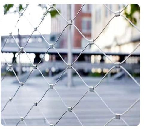 304 Edelstahl-Seilnetz, Flexibles Seil-Geländer-Netz,Galvanisierte Drahtzaunrolle,Tierbarriere,Anti-Fall-Zaun In Großer Höhe,für Garden Farm Treppenbalkon,Anpassbar ( Size : L1xW5m/L3.28xW16.40ft )