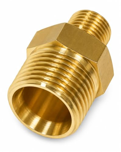 M&M Smartek högtryckstvätt adapter M22 x 1,5 AG till 1/4 tum AG kort – anslutning 1: M22 x 1,5 yttre gänga – anslutning 2: 1/4 tum yttre gänga – material: mässing
