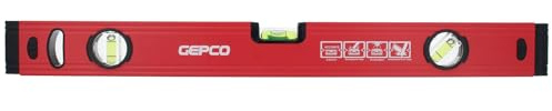 GEPCO Niveau à bulle industriel 30-180 cm en aluminium 1,2 mm Balance de mesure Balance de chantier 3 fioles Tolérance de mesure : 0,5 mm/m 50 cm