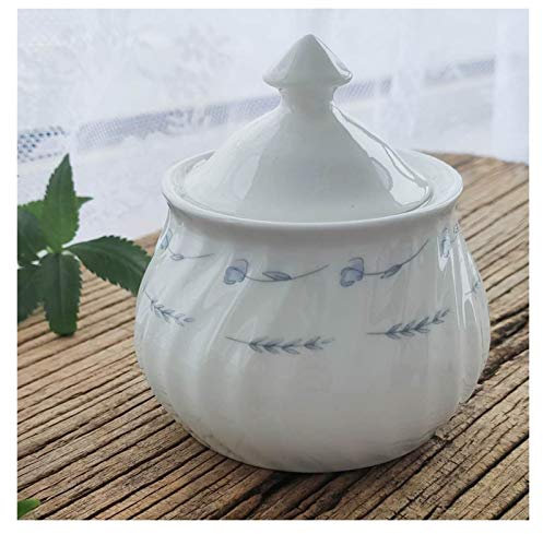 QXSJEDYCH Sucrier Sucrier rétro Thé de l'après-midi Café Sucrier Pot d'assaisonnement Bol à sel Pot en céramique Simple et généreux avec Couvercle Pot à Bonbons Bocaux