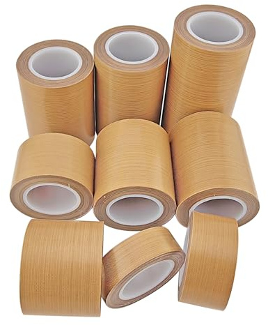 Qrity 1 Stück Teflonband, Hochtemperatur Klebeband, 150mm*10m, Dicke 0,18mm, Hitzebeständig bis 300℃, für Handversiegelung, Impulsversiegelung