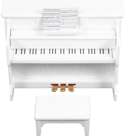 MOLUCKFU 1satz Mini Klavier Modell Mit Hocker Puppenhaus Deko Hochwertiges Spielklavier Aus Langlebig Und Bruchfest Für Kreative Miniaturlandschaften Und Projekte Inkl Musiknoten