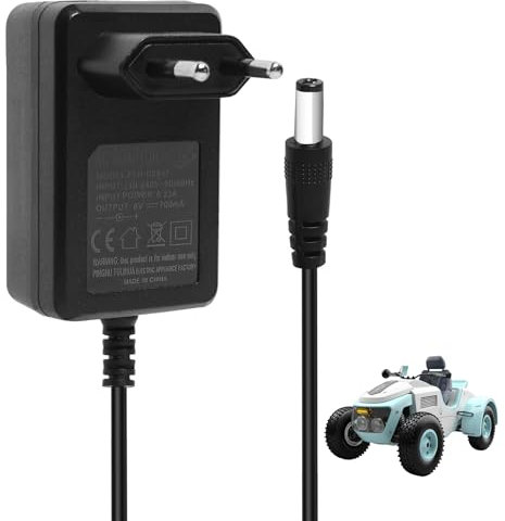 Caricatore 6V per Bambini Guida Elettrica con Auto 6v Caricabatterie per SUV e ATV Guida elettrica su Giocattoli Moto Auto Elettriche Bambini Moto Moto Elettrico Bici Elettrico Ride-Ons Accessori