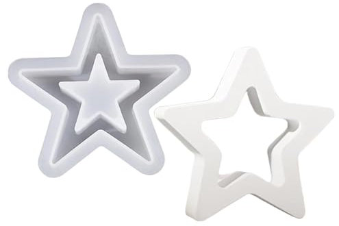3 Stück Silikonformen Gießformen Weihnachten, Gipsformen Zum Gießen Sterne, Gießform Silikon Kerzenform, Seifen-gießformen, diys Weihnachten Handwerk, Weihnachten Silikonform Für Kerzen, Seife, Gips