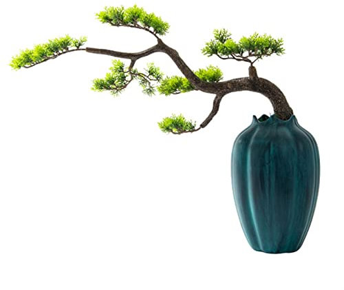 FAJNUZI2024 Künstliche Bonsai Kreativer Bonsai-Baum in Töpfen, künstliche Pflanzendekoration, künstlicher Bonsai-Baum, künstliche Topfpflanzen aus Kiefernholz for Büro/Zuhause Kunstbaum Bonsai