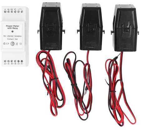Compteur D'énergie Intelligent avec Pince 3 CT Dispositif de Protect contre les Surcharges de Relais intégré Compteur de Surveillance de l'électricité triphasé à 4 Fils 90-250VAC
