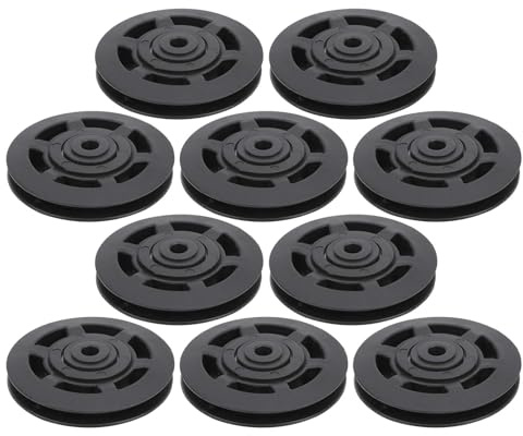 Segrehy 10 Stück 95mm Nylon Riemenscheiben, Universelle Umlenkrollen & Lagerroller für Fitnessgeräte, Gym Krafttraining Seilrolle Ersatzteile