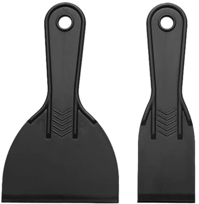 WOLMIK 2 Stücke Kunststoffspachtel Zubehör Set, Spachtelmesser Schaber Kittmesser Werkzeug für 3D Drucker Harz Entfernung, Spackeln, Patchen (Schwarz)