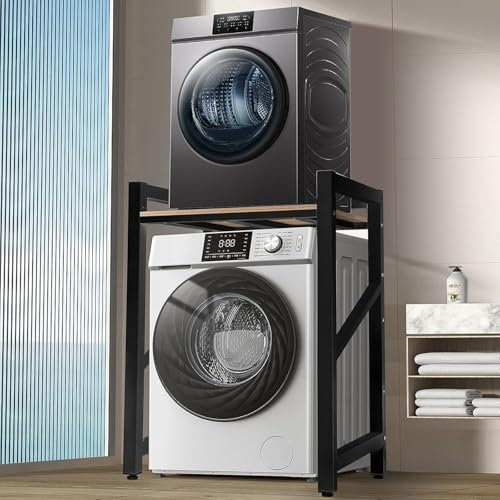 Armario de lavadora regulable en altura, estantería de almacenamiento sobre lavadora, secadora, capacidad de carga de 300 kg, para baño, cocina, balcón, lavandería