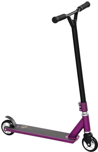 HOMCOM Scooter acrobatico, monopattino per trucchi a 360° con pedana leggera in alluminio e cuscinetti ABEC 7, per principianti dai 14 anni in su, viola