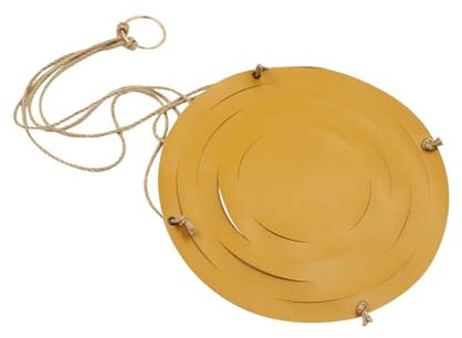 Decoración de abanico de papel de piel sintética para colgar con colgador de macramé, soporte para macetas, bolsa de red para uso en interiores y exteriores, decoración del hogar (amarillo, A)