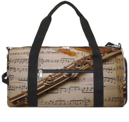 Sac de sport en forme de flûte pour homme et femme avec compartiment à chaussures, sac de voyage, sac de sport pour sport, gymnase, yoga, Musique de flûte, Taille unique