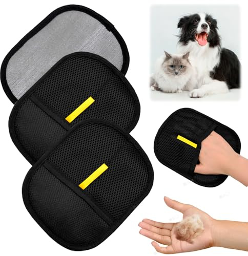 TULEBOLIAN 3 Stück Upgraded Fell Magnet Handschuh, Fellmagnet Handschuh Katzen/Hunde Handschuhe Fellpflege Pet Hair Remover Glove Wiederverwendbare Fellmagnet Handschuh Für Kleidung, Sofas, Bettlaken