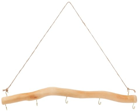 SOFPLATE 5 Haken 40CM Deko Holzstange mit Haken Natur Zweig zum Aufhängen