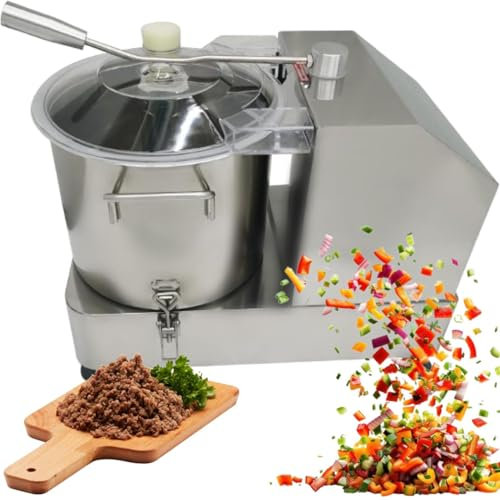 Robot culinaire électrique, hachoir à viande, coupe-légumes commercial en acier inoxydable, 6/9/12/15 L, trancheuse à viande, mixeur, hachoir pour cuisines commerciales,12L
