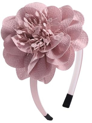 Mädchen Haarreif mit großer Stoffblume – Blumen-Haarband für Kinder, elegantes Haaraccessoire für Feste, Hochzeiten, Geburtstage & Alltag – verschiedene Farben – süß & bequem (Dunkel Rosa, Normal)