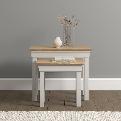 Seconique Bordeaux Nest Of 2 Tables in Ivory/Oak