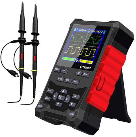 Generador de forma de onda de mano automático/normal/individual osciloscopio de tres modos, pantalla de 2.4 pulgadas, osciloscopio de salida de fuente de tasa de 500 MSa/s