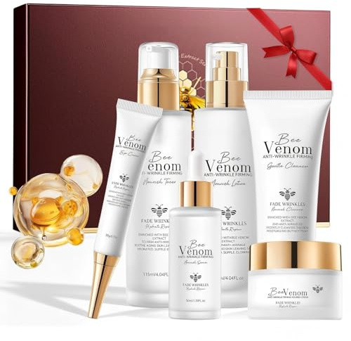 6 Pcs Skin Care Sets & Kits,Travel Skincare Set- Cleanser, Toner, Serum, Lotion,Eye Cream & Moisturizer,Anti Aging Womens Gift Sets for Wrinkles & Fine Lines,Deep Hydration,Radiant Looking Skin