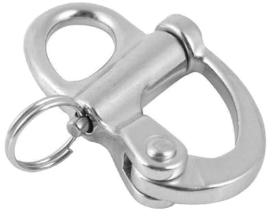 mophrati Bateaux Mousqueton Ferme Mini Manilles Pivotant Poli Lisse Pratique Léger Crochet Marine Matériel Accessoire, 52mm
