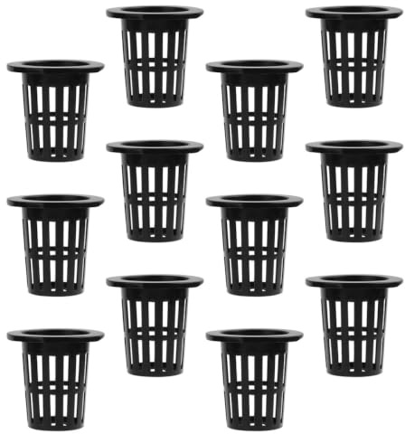 DRESSOOS Pots Hydroponiques Stable et Résistant à Corrosion Lot de 50 en Plastique Noir, Panier de Culture Stable et Résistant la Corrosion pour Plantes Hydroponiques