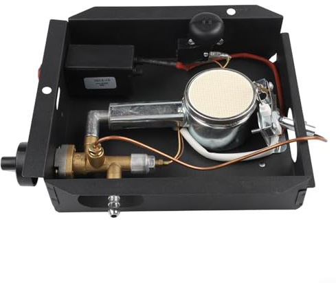 Sawhamale Tubo de vidrio de 47000 BTU para calentador de patio, módulo de quemador de repuesto con conjunto de control y kit regulador, pieza de calefacción de montaje en suelo de propano al aire