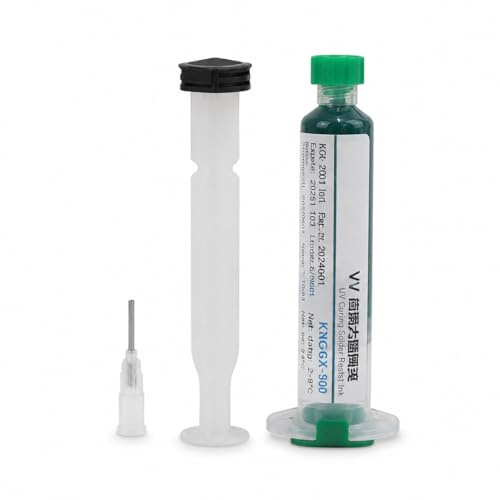 VOBOR Inchiostro per Maschera di Saldatura UV, Polimerizzazione Rapida, 10CC Inchiostro Resistente per Riparazione Circuiti Stampati PCB e BGA (1Pcs)