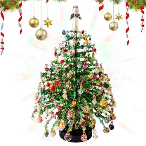 Kit Albero Di Natale Con Perline Fai Da Te Decorazione Da Tavolo Natalizia | Kit Creativo Albero Di Natale Con Perline per Soggiorno Camera da Ufficio Mensola Compleanno