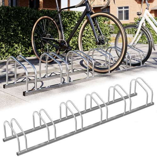 BAKAJI Rack pour vélo de Sol ou Mur, Support de stationnement extérieur pour vélo en Acier, Porte-vélo avec matériel de Montage Inclus