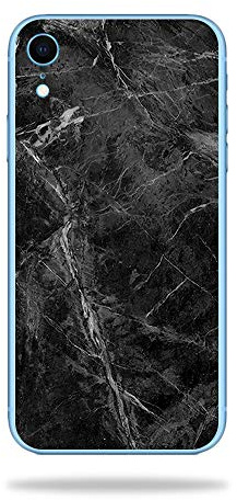MightySkins Skin Compatible with Apple iPhone XR - Black Marble | Protective, Durable, and Unique Vinyl Decal wrap Cover | Easy to Apply, Remove, and Change Styles | Made in The USA