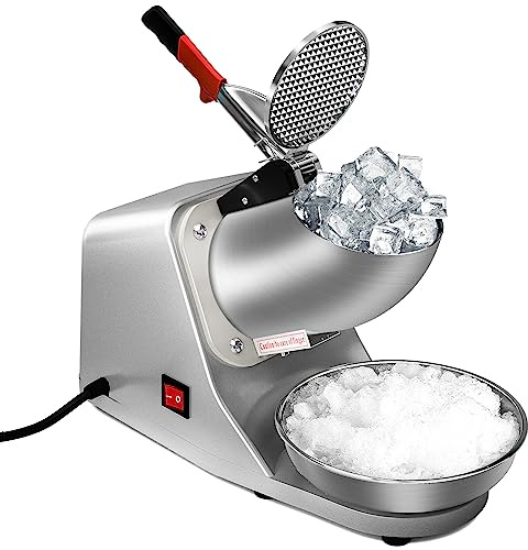ZENY Electric Ice Crushers 300W 2000r/min w/Stainless Steel Blade Shaved Ice Snow Cone Maker Kitchen Machine (Silver)